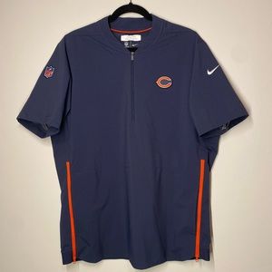 NFL Chicago Bears Navy Nike Short Sleeve Windbreaker Size Large Football Sports